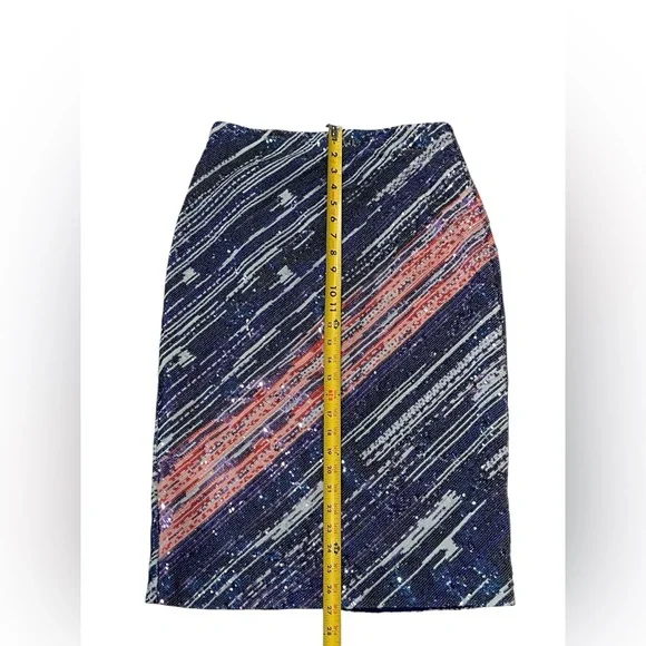 j crew Collection sequin pencil skirt Sz:8 - Picture 4 of 9